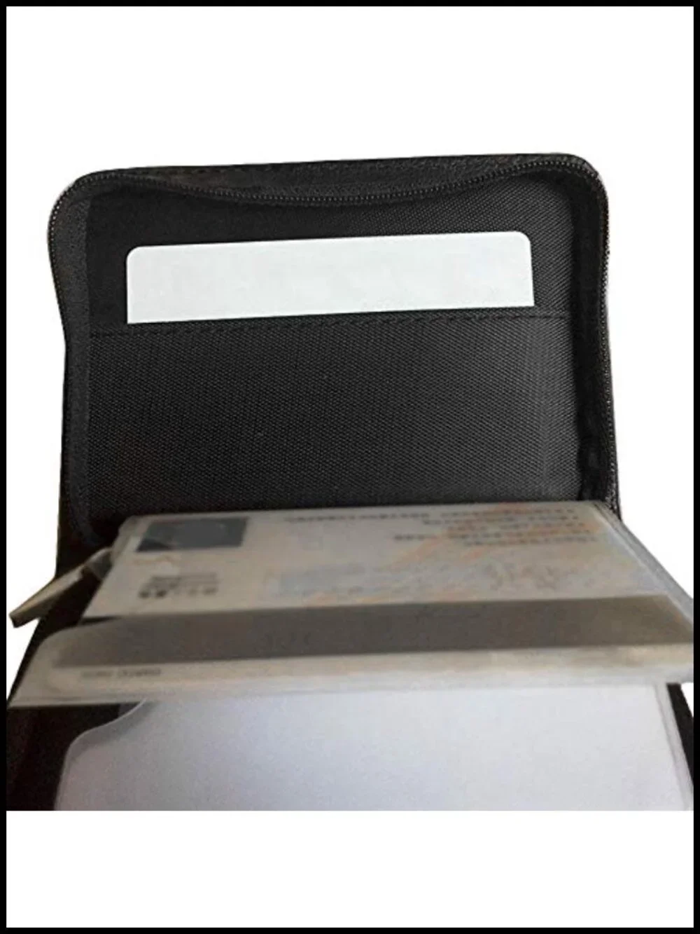 RFID Blocking Leather Credit Card Holder Wallet with Zipper